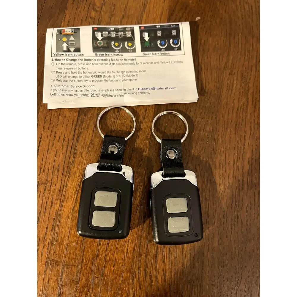 DDcafor New 2 Garage Door Remotes Programable 2 button Control Switch Key Fob